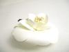 Оригинальная брошь-корсаж CHANEL Camelia White Canvas #a432, восстановленная