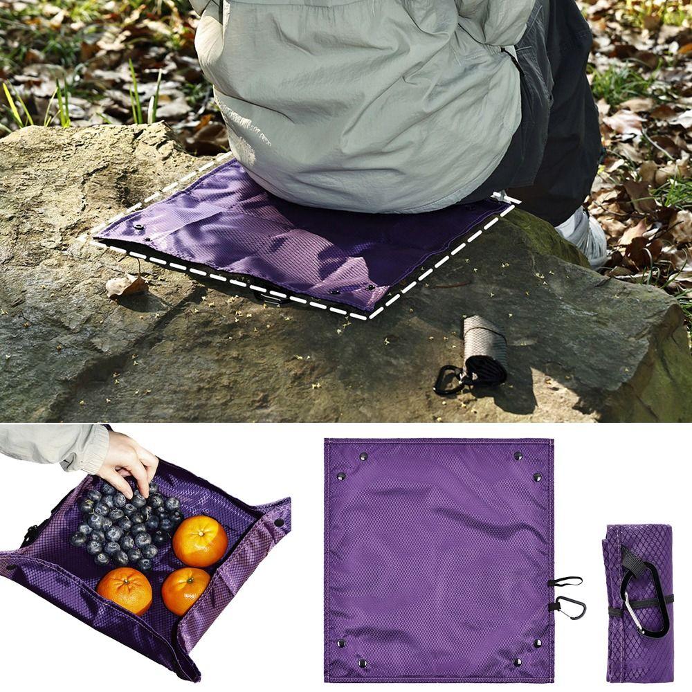 Foldable Outdoor Sitting Pad Aluminum Hook Snack Storage Tray Multipurpose Organization