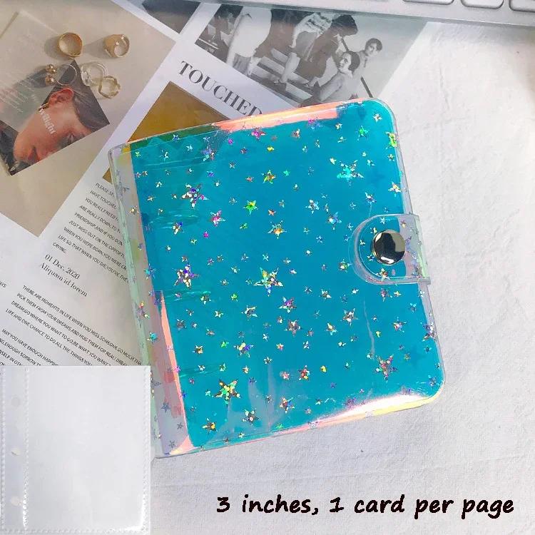 Фотоальбом на 100/200 карманов, 3/5 дюйма, лазерный фотоальбом, держатель для визиток, держатель для фотокарточек в виде звезды, мини-альбом Instax