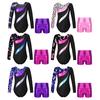 Leotards for Girls Gymnastics Kids Children Biketard With Shorts Ballet Sparkly Shorts Dance Unitards
