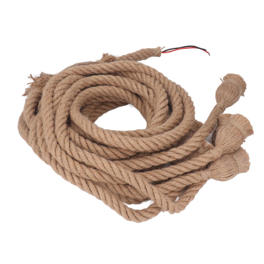 Rope Pendant Light 6 Heads Hanging Cord Vintage 6.5ft E27 E26 Socket Twisted Hemp Wire Light
