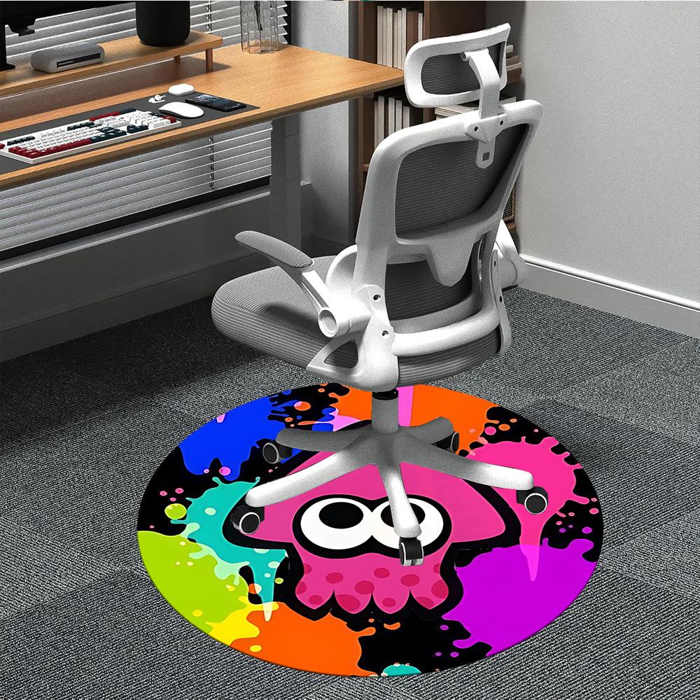 1pc Splatoon? Office Round Area Rug, Under Office Chairs Bedroom Living Room Home Decor, Room Decoa1016187