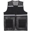 Black With Reflective Strips Mesh Vest Construction Traffic Railway Metro Workers