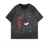 Summer Gengar Pokemon Anime Men's T Shirt Print Vintage Washed Short-sleeved Tee Women's Oversized Gym Y2k Clothes