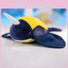 Simulation Narwhal Blue Plush Stuffed Toy Button Clothes Animal Doll Gift Kid