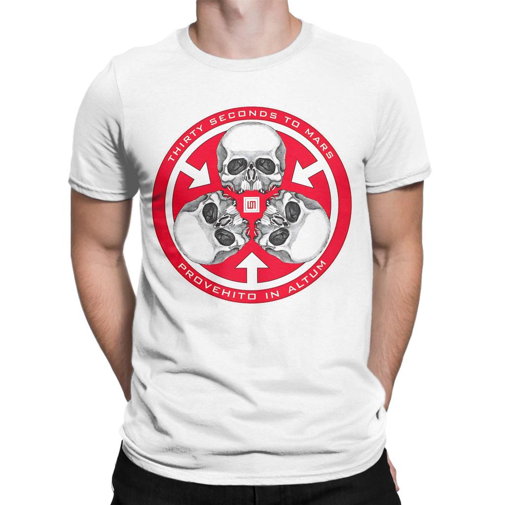 Retro THIRTY SECONDS TO MARS Rock Music Band TShirt For Unisex Unisex Round Neck Short Sleeve Tops Cotton Summer Clothing