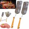 Stainless Steel BBQ Spatula Creative Hot Meat Patty Scraper Expandable Triple 3 Blade Easy Clean Grill Tool for Burger Lovers And Batch Cooking