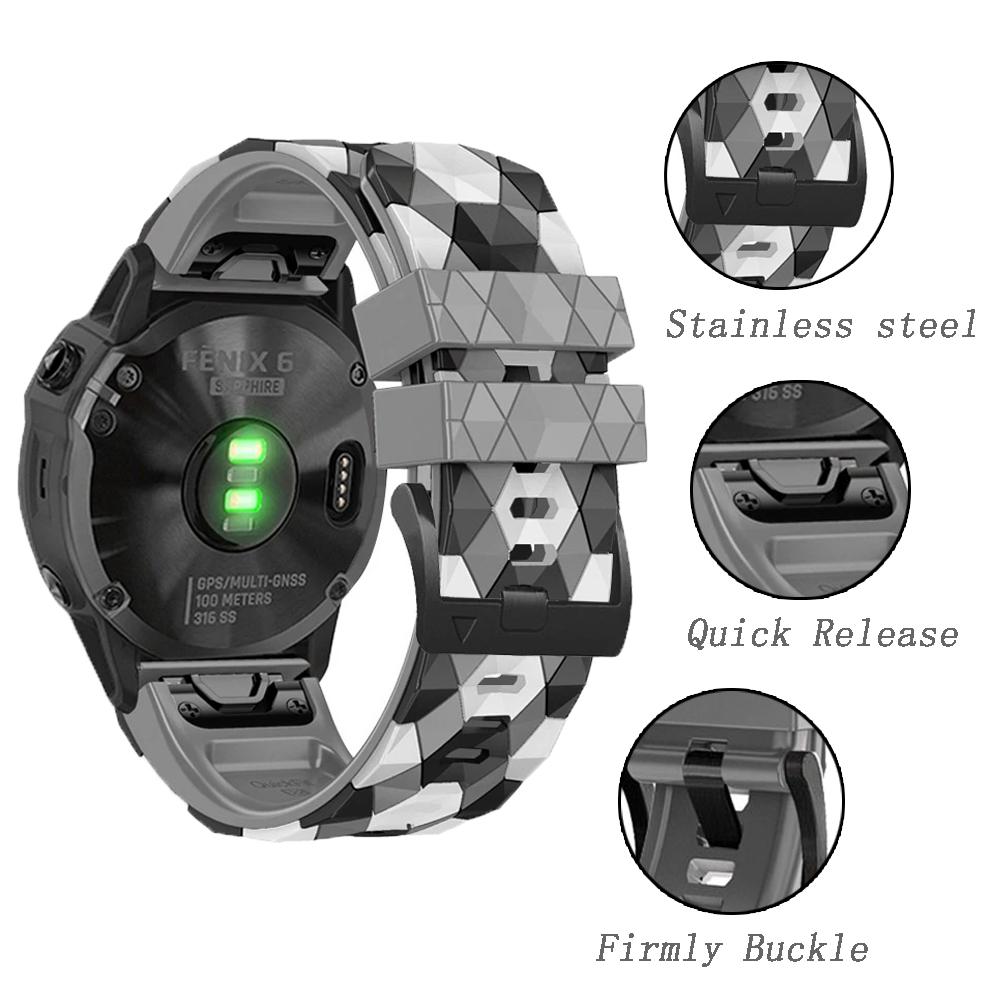 Быстросъемные ремешки для часов 22 26 мм для Garmin Fenix 6 6X Pro 7 7X 5X 5 Plus 3HR Силиконовый ремешок Easyfit С рисунком в виде футбольного мяча