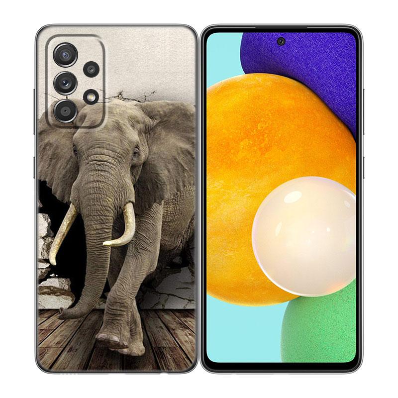 Animal Elephant Phone Case For Samsung A13 A22 A24 A32 4G A23 A25 A34 A35 A52S A53 A54 A55 A73 5G A12 A14 A15 A31 A33 A50 A51A72