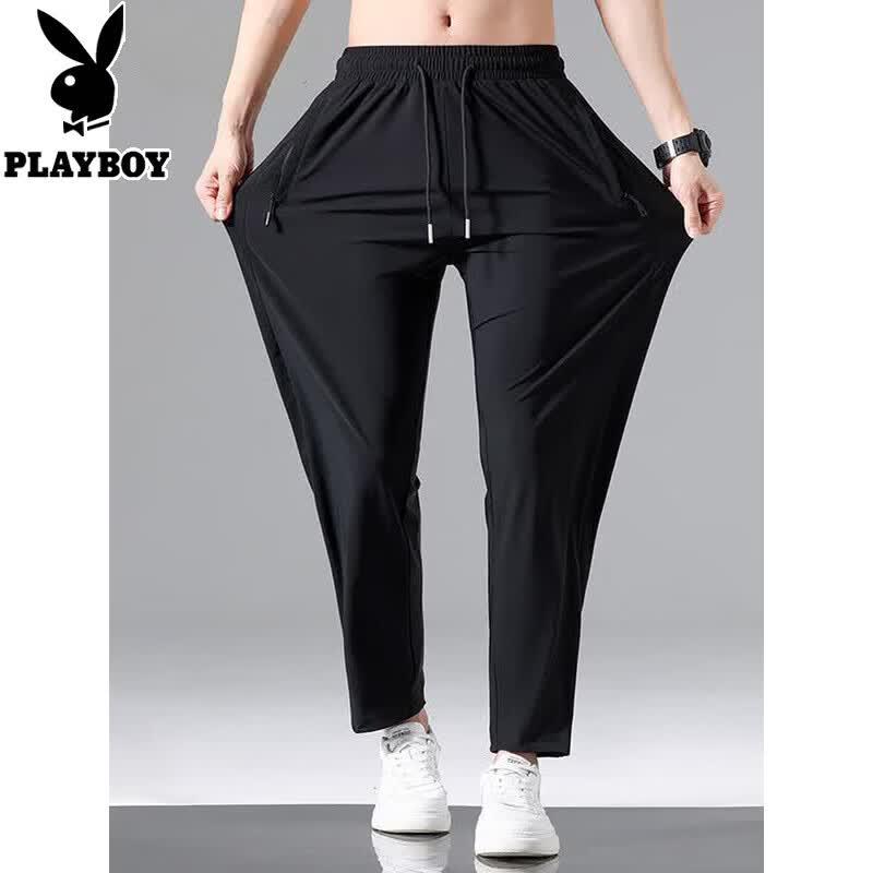 PLAYBOY Мужские летние повседневные спортивные брюки из ледяного шелка