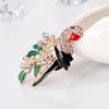 Women Girls Refined Brooches Fashion Parrot Modelling with Rhinestone Trim Dress Breastpin Birthday Xmas Gift