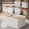 Foldable Bamboo Cotton Storage Box with Reinforced Handles Moisture-proof Clothing Basket Closet Organization Solution