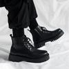 Martin Boots Autumn Men's High-top Locomotive High Street Style Fashion Thick-soled Heightening Leather Shoes High-top Casual Tooling Boots