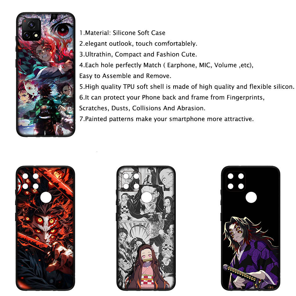 for Motorola Moto Edge 70 60 50 G54 G86 Samsung Galaxy S25 iPhone 17 16 15 Redmi Note 14 13 Pro Max Phone Case Demon Slayer Kamado Tanjiro Kokushibo