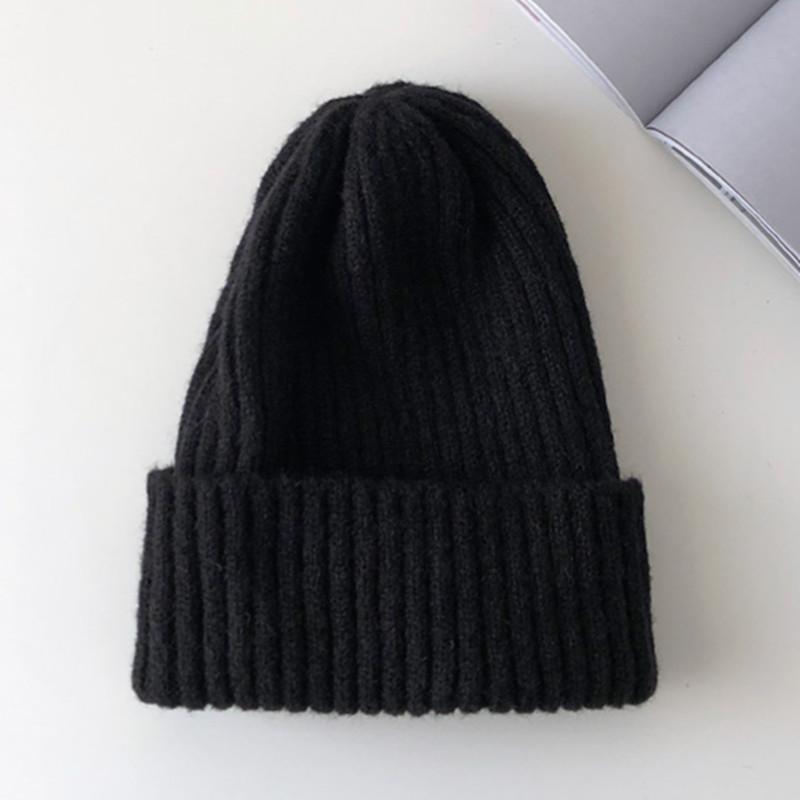 New Candy Colors Women Knitted Hat Warm Soft Trendy Hat Kpop Style Wool Beanie Elegant All-match Hat