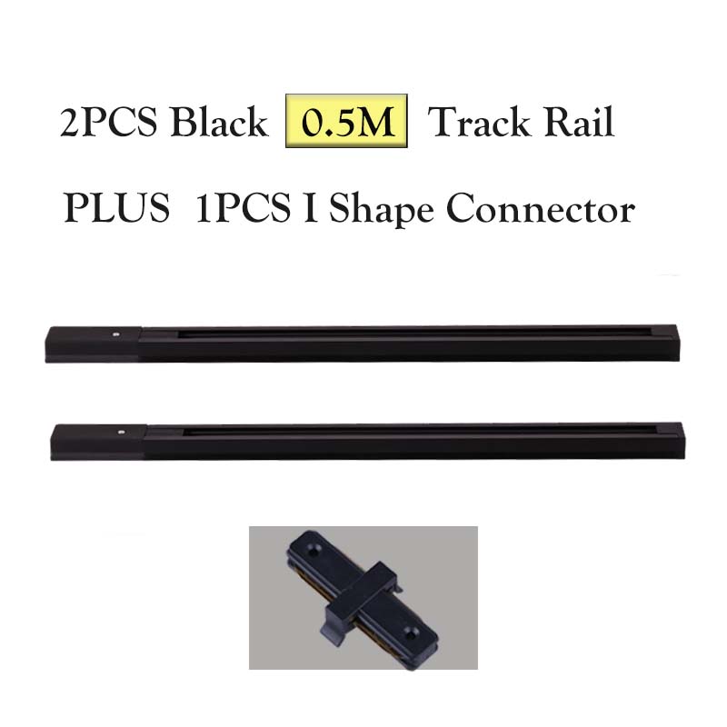 Светодиодный трековый светильник, 2 провода, фитинг для трекового рельса, алюминий, 0,5 м, 1 м, рельсы, соединитель I, T для магазина, дома, установка трека