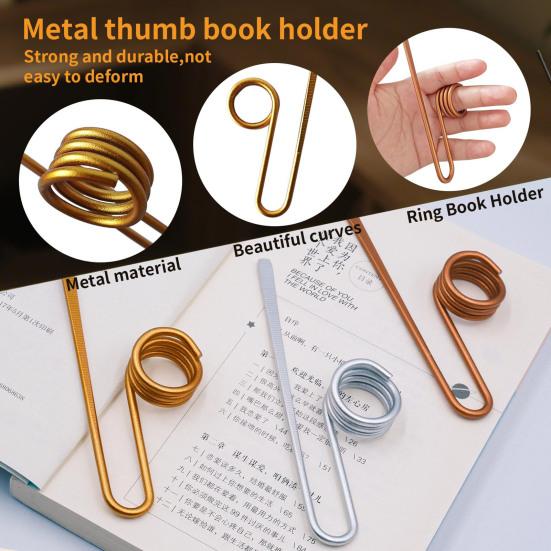 Metal Book Holder Ring Alloy Thumb Book Page Holder Handmade Finger Ring Bookmark for Book Lovers Reading Accessory