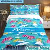 3PCS Custom Name Ches-hire Cat Bedding Set, Bedding Set Including 1pc Duvet Cover And 2pcs Pillowcases for Bedroom,Dormitory Gift