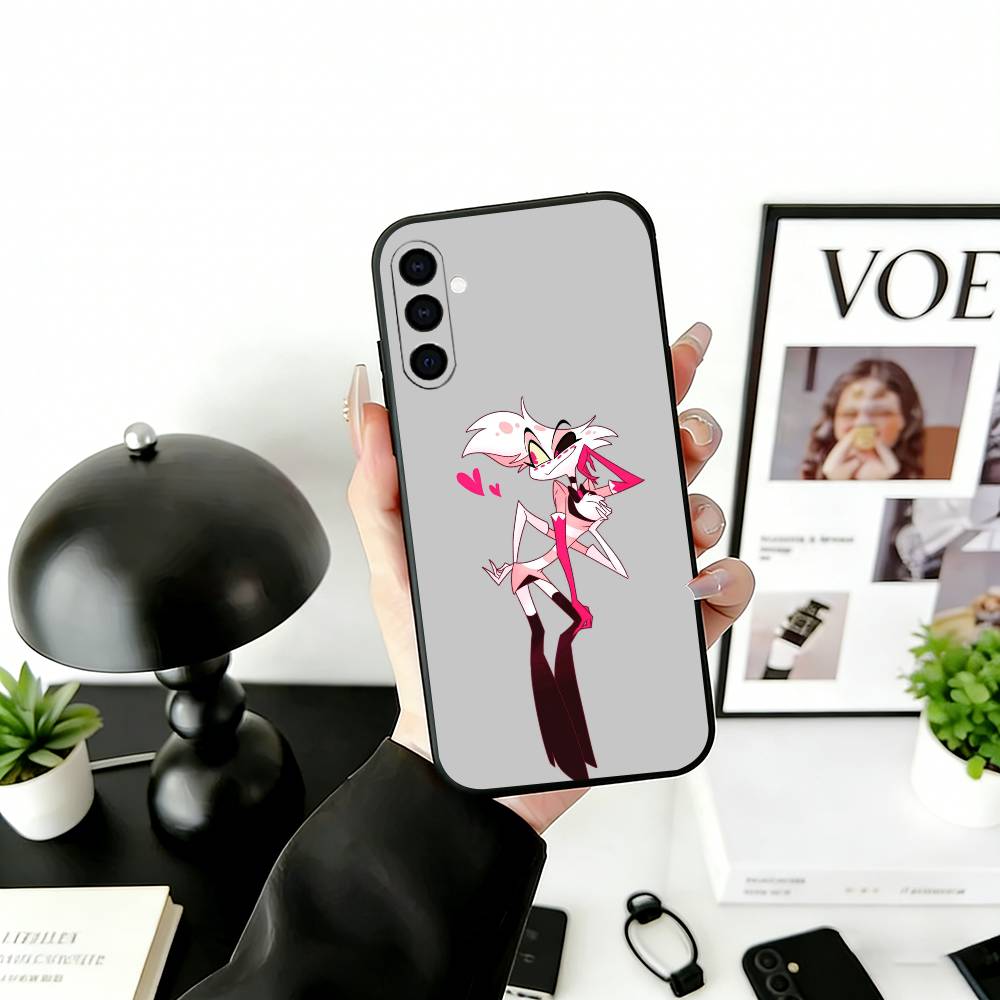 H-Hazbin A-Angel Dust Чехол для телефона Черный Силиконовый Мягкий Для Samsung Galaxy A73,A72,A71,A70,A53,A52,A51
