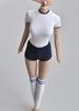 Figure 2024 Latest Design High School Girl Beautiful Gymnastics Clothes and Stockings White and Blue Tight Waist Type and Head Not [TOYBARJAPAN] 1/6