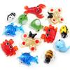 2-10pcs Colored Lampwork Beads Cartoon Crabs Shrimp Fish Animal Shapes Loose Beads For DIY Craft Jewelry Necklace Accessories