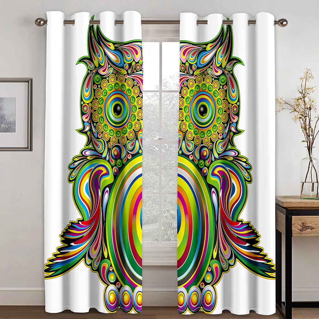 Плотные шторы с изображением животных для спальни, гостиной, оконные шторы, фоновые шторы в стиле бохо, декор(2Панели)Кортинас