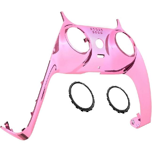 eXtremeRate Chrome Blue Glossy Decorative Trim Shell Compatible with p s 5 Controller, DIY Replacement Clip Shell, Custom Plates Cover Compatible