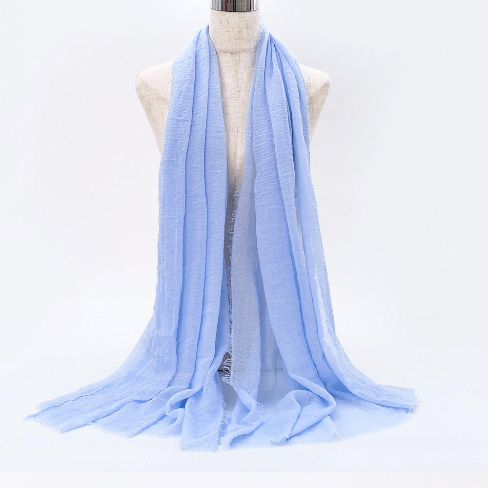 Big Size Crinkle Cotton Hijab Scarf Women Turban Muslim Shawl Plain Bandana Breathable Women's Shawls Foulard Hijab Hood Ramadan