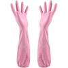 Extended Waterproof PVC Cleaning Gloves - Non-slip, Thin, and Durable for Kitchen, Dishwashing, Housework, and Laundry.