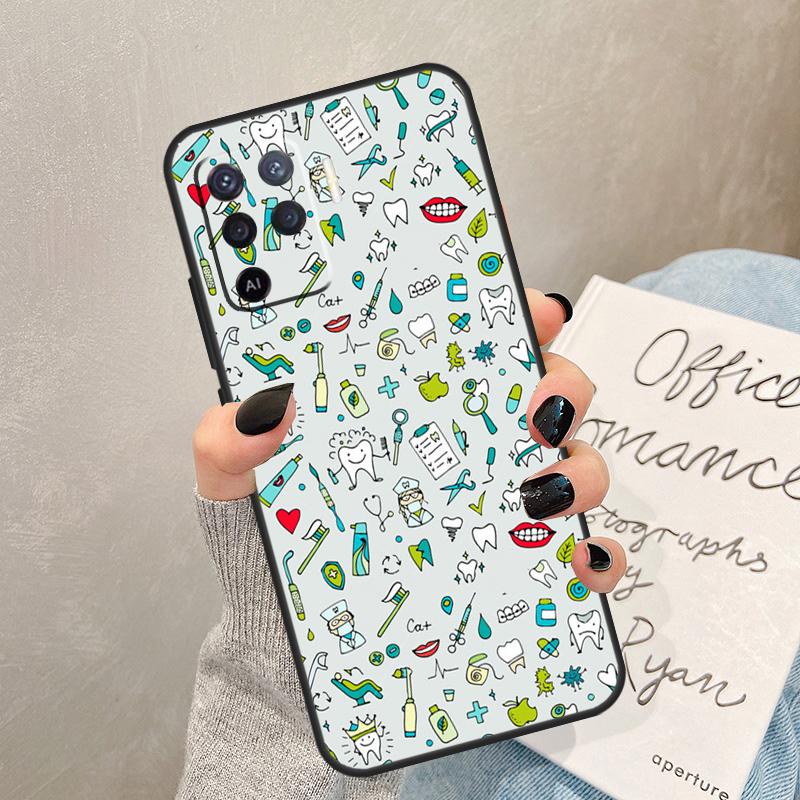 Чехол для стоматолога, зуба, зубного гигиениста для Oppo A57 A17 A77 A18 A38 A58 A78 A98 A74 A54 A94 A80 A60 A40 A96 A76 A16 A15 A5 Pro