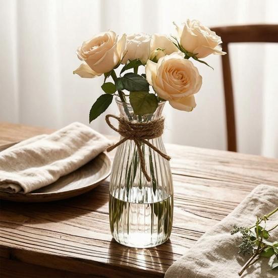 Plastic Clear Bud Vases, Modern Table Centerpiece Flower Vase, Simple Transparent Decorative Vase for Home Dining Table Wedding Flower Arrangement