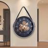 Rotating Circular Gear Art Wall Clock New Retro High-end Clock Antique Style Living Room Decoration Wall Clock