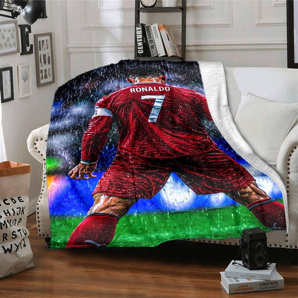 Rainy Night Soccer Star Blanket Soft & Cozy Perfect for Chair Livingroom Couch for All Seasons Modern Ideal Gift For Birthday Valentine'S Day