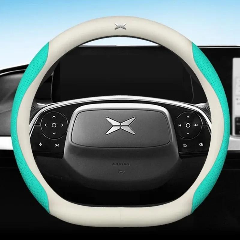 Кожаный чехол на руль автомобиля для Xpeng G6 2024, дышащий, нескользящий, автостайлинг, аксессуары для интерьера автомобиля