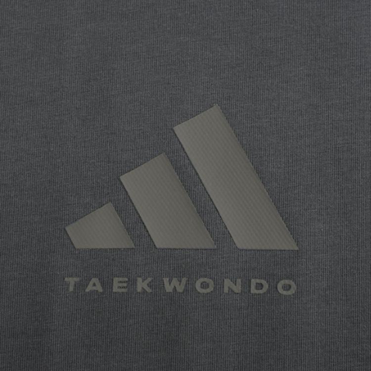 Adidas Пуловер с круглым вырезом для тхэквондо, дышащая футболка с коротким рукавом, полосатые модные длинные брюки, повседневный спортивный комплект ADICLTS24CTK-GFC+TR30P1T-BW