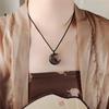 Chinese Style  Retro Braided Rope Necklace Moon Pendant Necklace For Women Vintage Jewelry