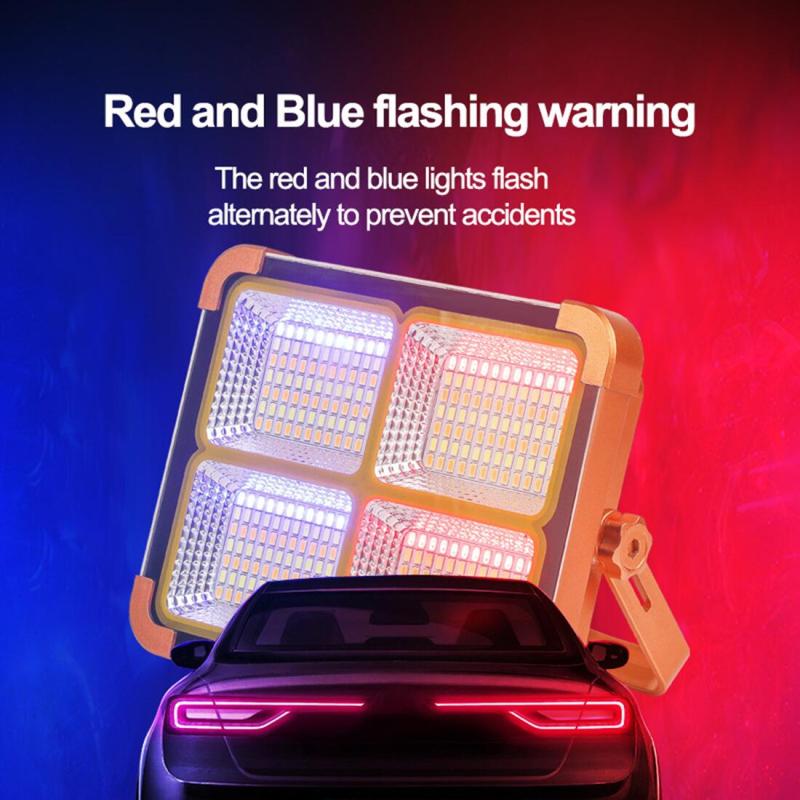 300 Вт солнечное наружное освещение для кемпинга, блики, портативное предупреждение, аварийный бытовой прожектор