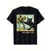 Summer Trend Cotton Street Style Van Gogh's Black Cat and Sunflower Funny Cat Painting Art T-shirt Comfortable