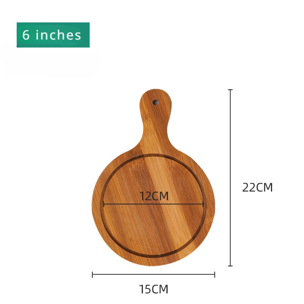 Разделочная доска из бамбука с ручкой, деревянный поднос, круглая прямоугольная разделочная доска для пиццы, нарезанная еда, хлеб, фрукты, овощи