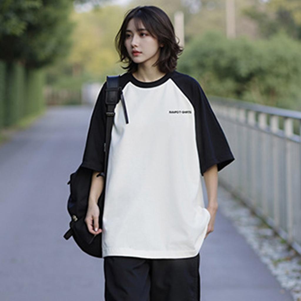Loose casual daily versatile simple fashion 2025 new summer new round neck short sleeved T-shirt