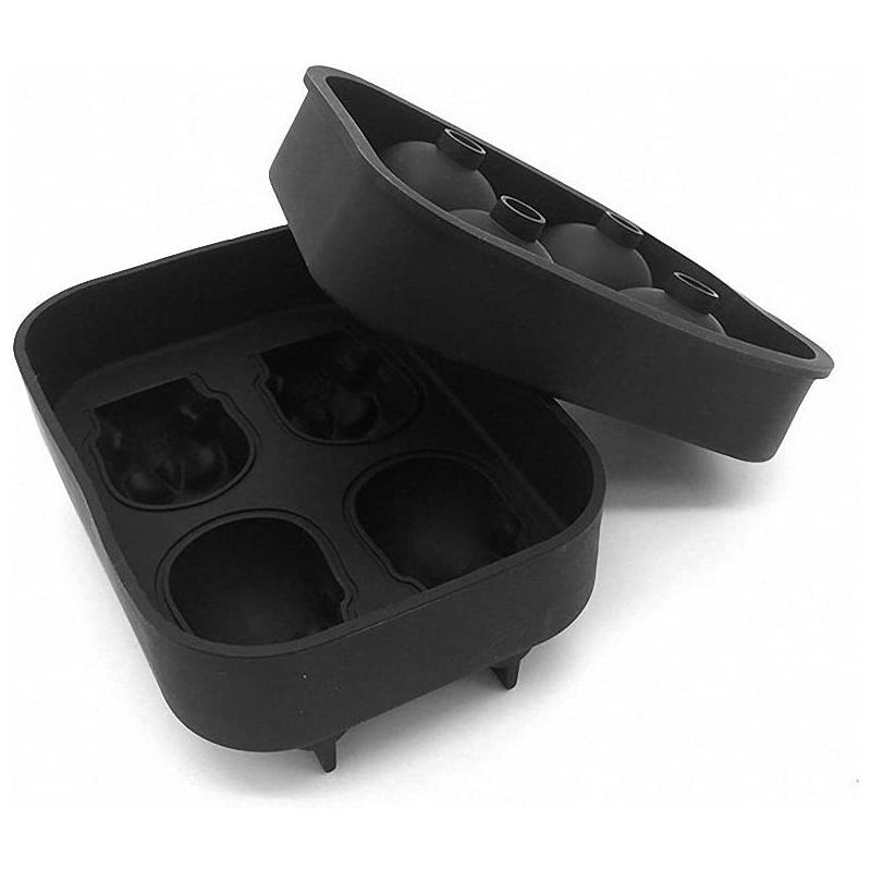 Skull Whisky Cocktail Ice Block Tray Silicone Mold Candy Ice Cream Mold Pudding Soap Ice Mold Halloween Gift Bake Mold 6