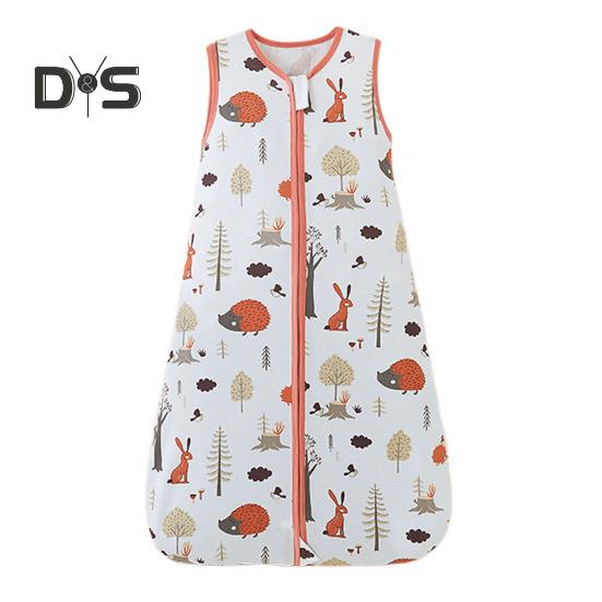 Спальный мешок для малышей 6-24 месяцев, органический хлопок, удобное одеяло, без рукавов, TOG 0,5, двойная молния, спальный мешок для малышей, легкие спальные мешки для