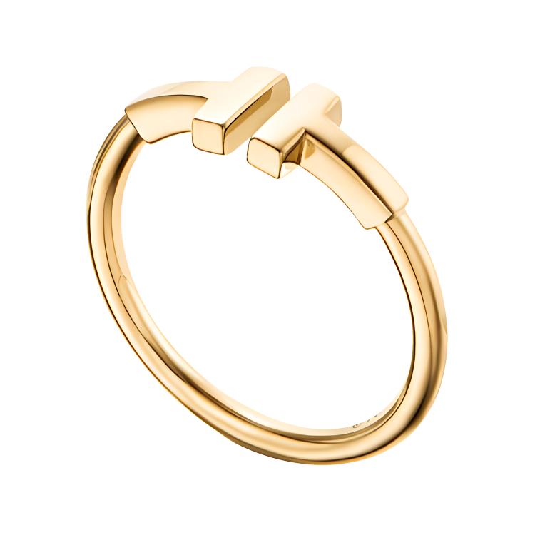 Tiffany И Ко. Серия T Iconic Т-образное кольцо 18 карат Золото Женское кольцо GRP07780
