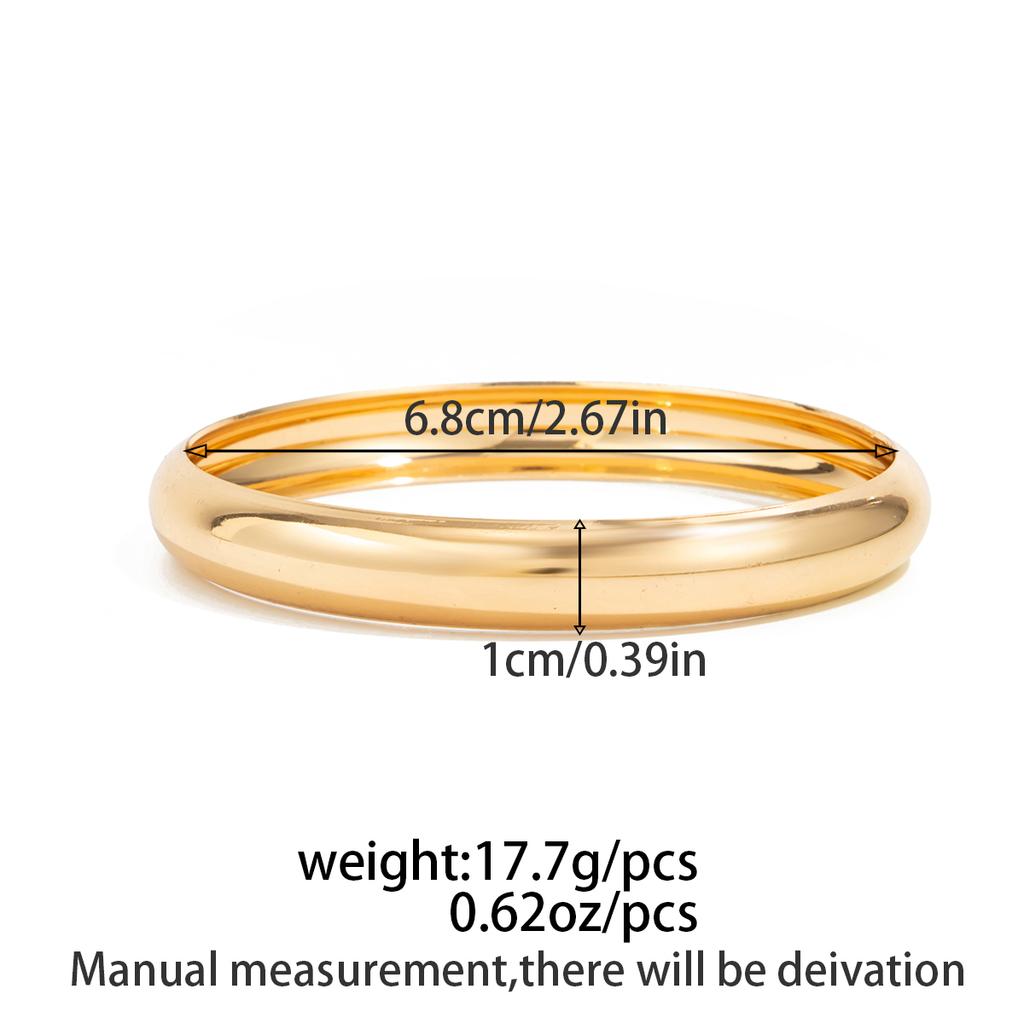 SHIXIN Minimalist Smooth Surface Stackable Round Bracelet for Women Elegant Glossy Mixed Color Geometry Wide Bangle Jewelry Gift