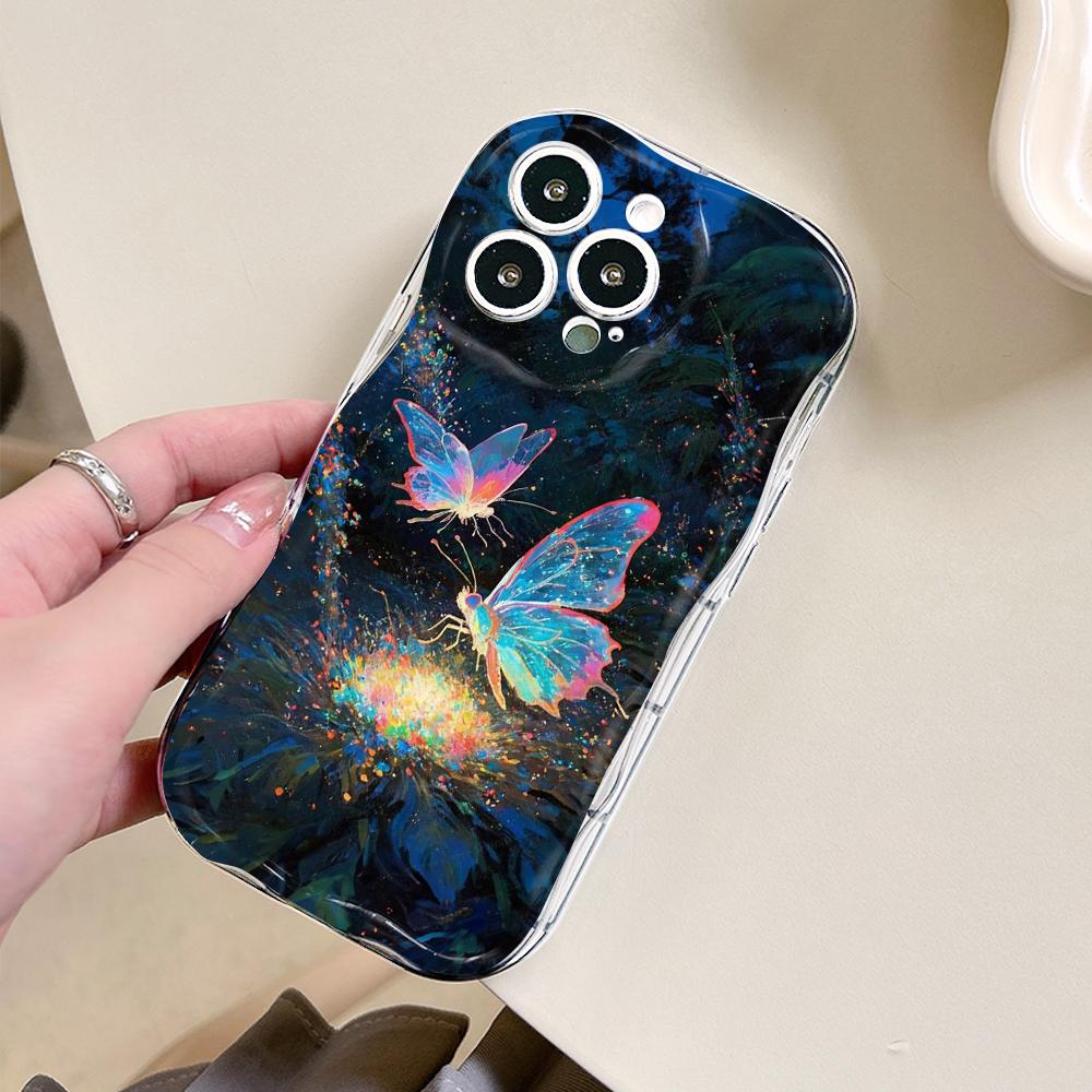 Для Honor 90 Lite P30 Pro Infinix Hot 30 40 40i 40 Pro Smart 8 Pro Vivo V29e V30e Мечтательный красочные бабочки волнистый край мягкий силиконовый чехол для телефона