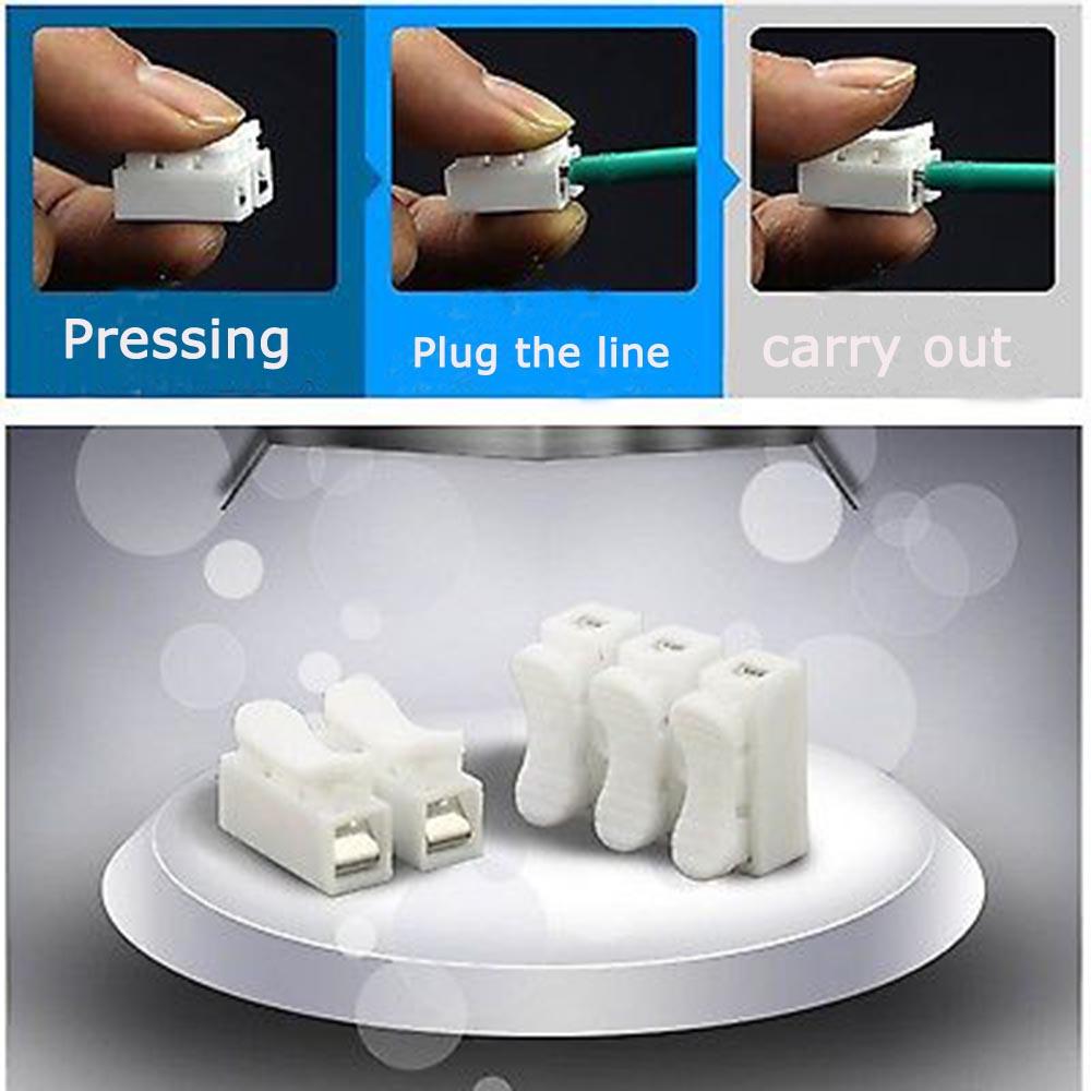 30PCS Hot High Quality Brand New Cable Clamp Terminal Block 2p CH2 Spring Connector Wire