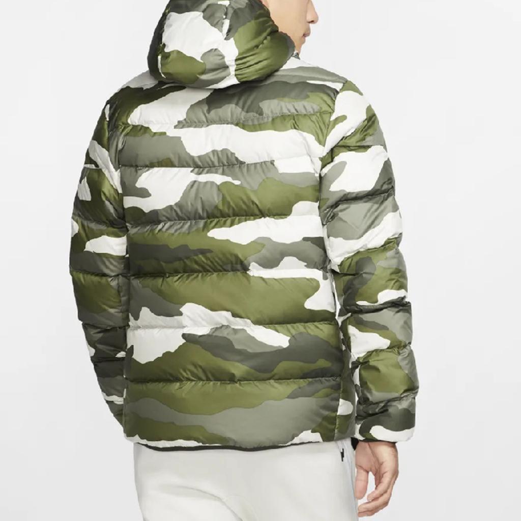 Nike Camouflage Hooded Down Jacket Men Jackets Green-Camouflage BV4763-222