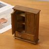 Миниатюрный деревянный шкаф 0.05 Мебель для кукольного дома Модель шкафа Европейский ретро Мини двухдверный шкаф