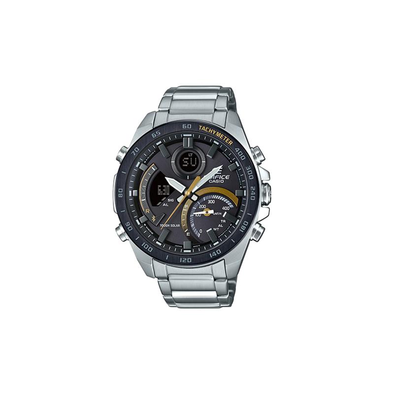 Casio EDIFICE Kinetic Bluetooth Повседневные Водонепроницаемые Часы Сапфировое Стекло Кварцевый Механизм Стальной Браслет Японские и Корейские Часы ECB-900DB-1C