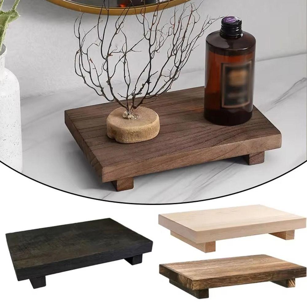 New Wooden Aromatherapy Perfume Tray Square Retro Jewelry Storage Tray Rack Figurine Display Rack Entrance Home Decoration